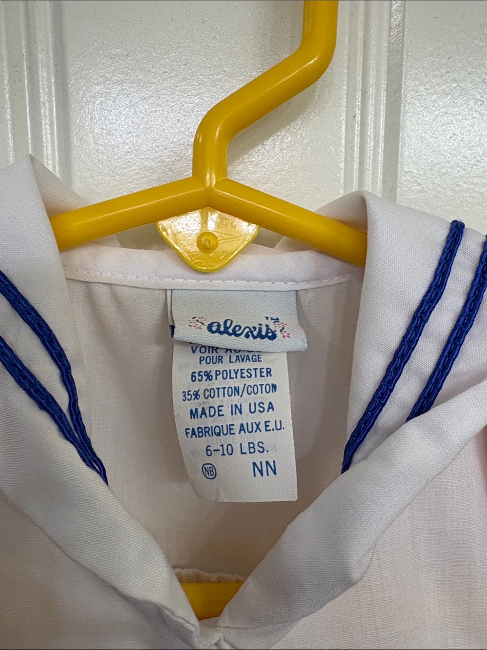Vintage Alexis White Sailor Dress with Red Ties and Blue Trim - Picture 2 of 13